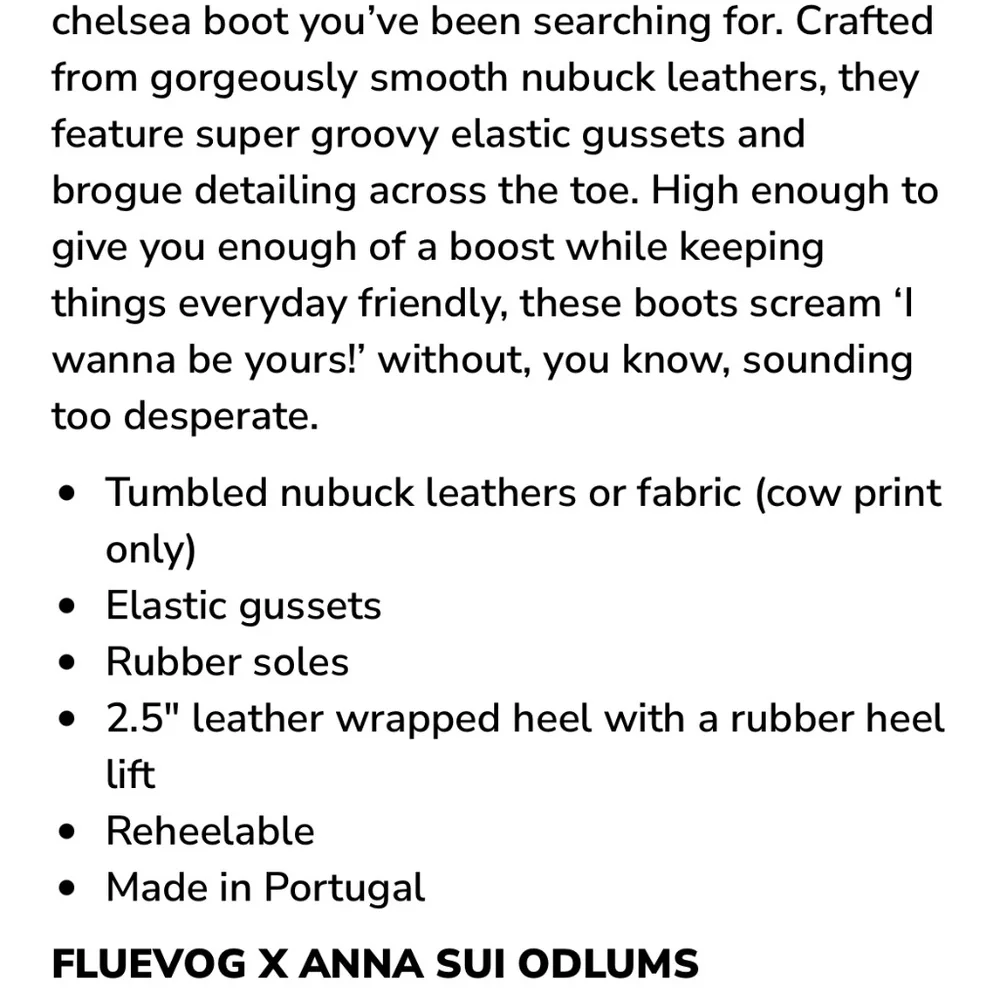 John Fluevog x Anna Sui Odlum Brogue Chelsea Boot - Picture 6 of 13